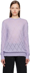 Pushbutton Purple Laddered Sweater In Vi