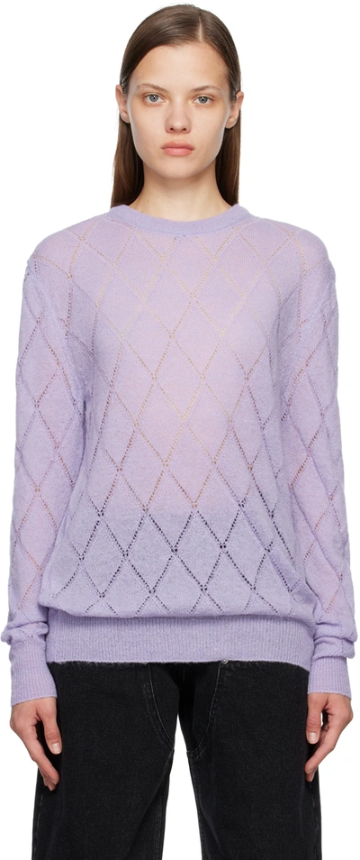 Pushbutton Purple Laddered Sweater In Vi