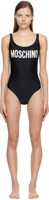 MOSCHINO BLACK PRINTED ONE-PIECE SWIMSUIT