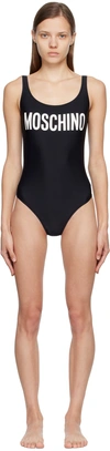 Moschino Black Printed One-piece Swimsuit In A1555 Fantasy Print