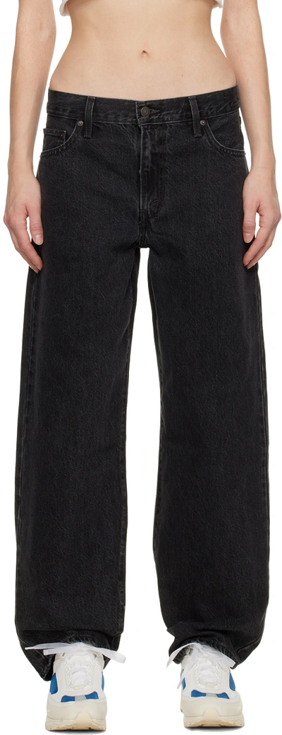 Levi's Baggy Dad Straight-leg Mid-rise Jeans In Black
