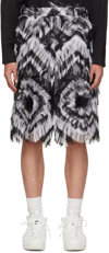 COMME DES GARÇONS HOMME DEUX BLACK FRINGED FAUX-FUR SHORTS