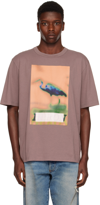 Heron Preston Heron Censored Taupe Printed Cotton T-shirt In Grey
