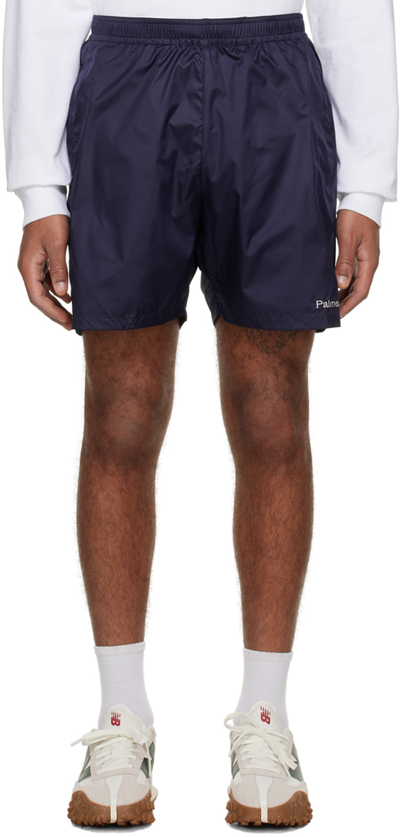 Palmes Middle Logo-embroidered Shorts In Blue