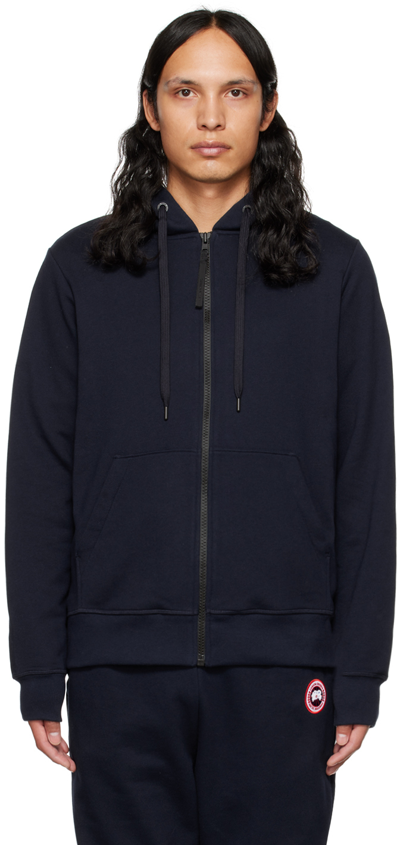 Canada Goose Navy Huron Hoodie In Atlantic Navy