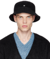 Our Legacy Black Logo Plaque Bucket Hat In Black Mohair
