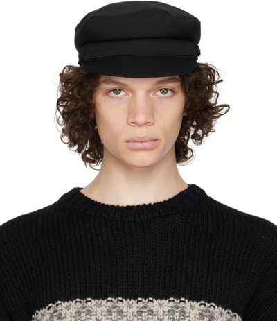 Yohji Yamamoto Lennon Baker Boy Cap In Black