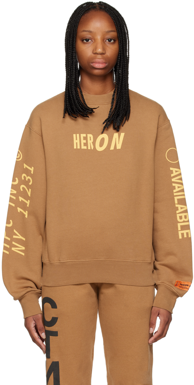 Heron Preston Brown Hpc Inc Sweatshirt In Tobacco Brown Yello