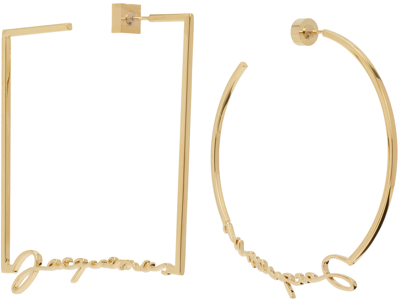 Jacquemus Les Creoles Rond Carré Ja Hoop Earrings In Gold