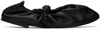 Ganni Black Scrunchie Ballerina Flats In 099 Black
