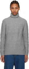 Nn07 Bert Cable-knit Rollneck Sweater In Medium Gray