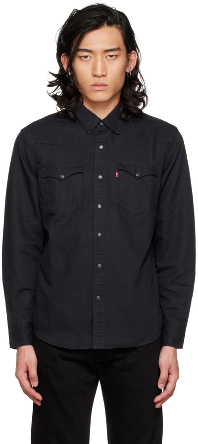 Levi's Black Barstow Western Denim Shirt In New Black Black Rins