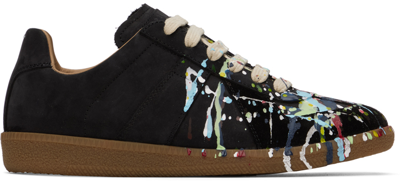 Maison Margiela Black Replica Paint Sneakers