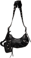 Balenciaga Borsetta A Tracolla Le Cagole Xs Con Lavorazione Coccodrillo E Strass Da Donna In Nero In 1000 Black