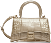 Balenciaga Xs Hourglass Top-handle Bag In 8006 Light Gold