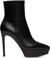 Gianvito Rossi Dasha 85 Leather Platform Ankle Boots In Black