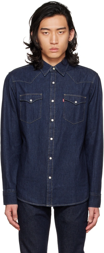 Levi's Navy Barstow Western Denim Shirt