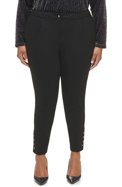 CALVIN KLEIN CALVIN KLEIN PONTE PLEAT FRONT SLIM LEG PANTS