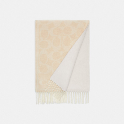 Coach Reversible Signature Cashmere Muffler In White