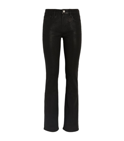 Frame Le Mini Boot Coated Slim Bootcut Jeans In Noir