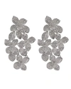 Shashi Embellished Sterling Silver Flower Drop Earrings In Clear