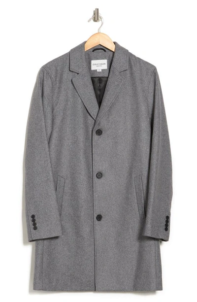 Cole Haan Signature Wool Blend Melton Classic Topper In Light Grey