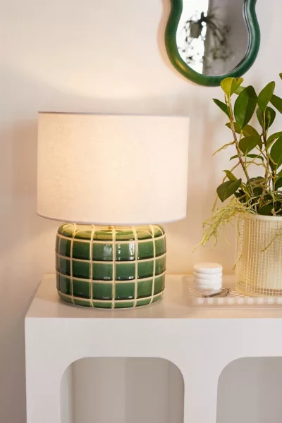 Urban Outfitters Kaarlo Tile Table Lamp In Green | ModeSens