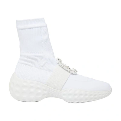 Roger Vivier Viv Run Light Socks Boots In Bianco