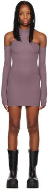 OFF-WHITE PURPLE SLEEK ASYMMETRIC MINIDRESS