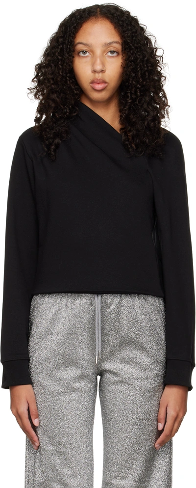 Dries Van Noten Black Sweatshirt With An Asymmetrical Dries Van Noten Black Sweatshirt With An Asymmetrical