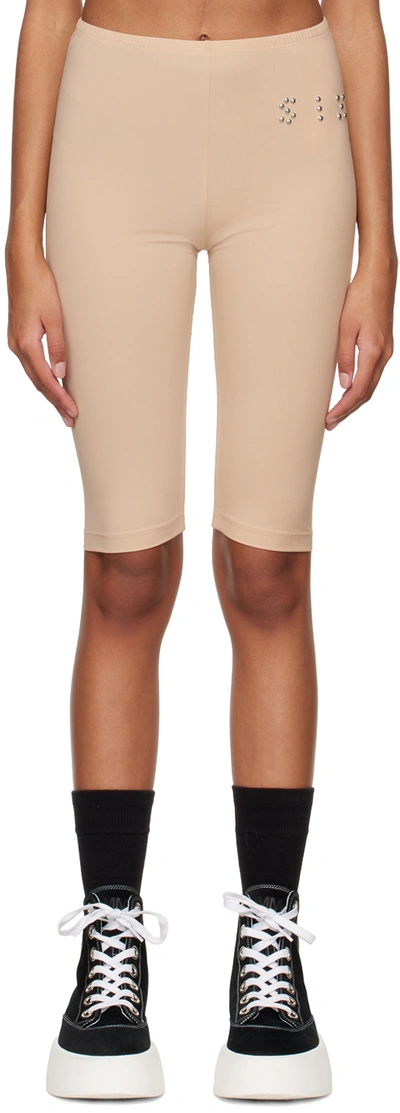 Mm6 Maison Margiela Tan Studded Shorts In 121 Alba