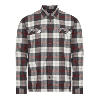 Patagonia Long Sleeve Fjord Flannel Shirt In Black
