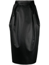 Maison Margiela Faux Leather Pencil Skirt In Black