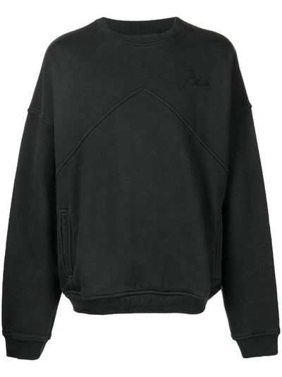 Rhude Embroidered-logo Detail Sweatshirt In Vtg Black