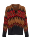 Laneus Chevron-pattern Knit Cardigan In Multicolor