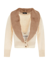 Blumarine Cardigan In Misto Lana Panna In White