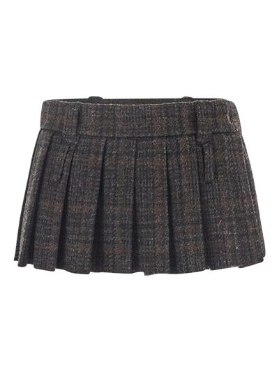 Miu Miu Mini Skirt In Brown