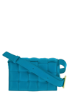 Bottega Veneta Padded Cassette Mallard Blue Leather Bag In Blue