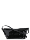 SAINT LAURENT BLACK PRINTED LOGO SHOULDER BAG,6674902IU3E1080