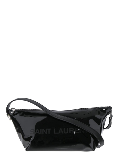 Saint Laurent Logo-print Shoulder Bag In Black