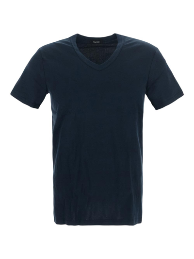 Tom Ford Underwear V-neck Blue T-shirt