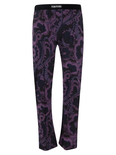 Tom Ford Underwear Silk Pyjama Pants In Purple