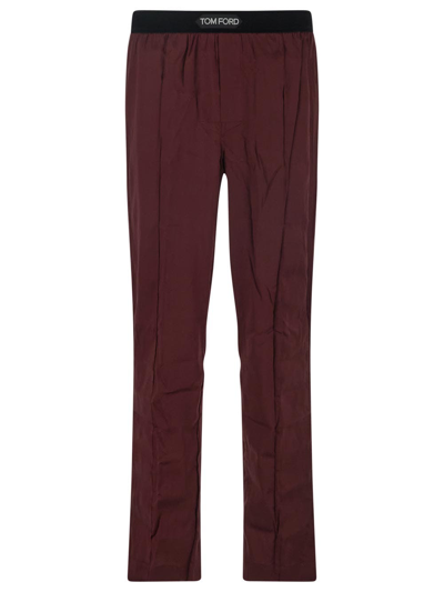 Tom Ford Underwear Silk Pyjama Trousers In Red