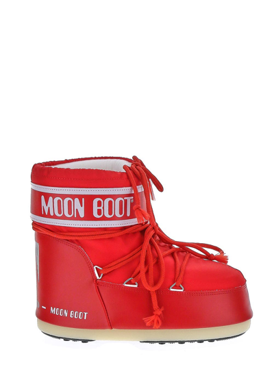 Moon Boot Icon Low Nylon Snow Boots In Red
