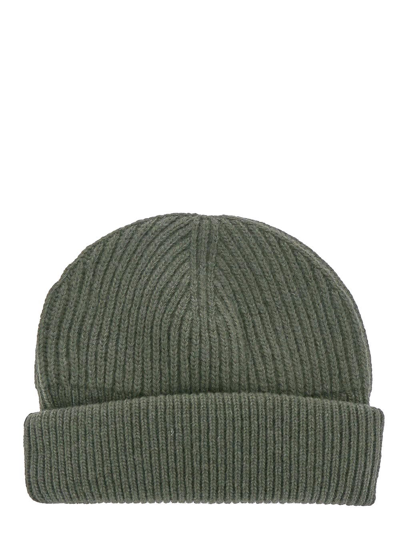 Closed Ribbed Beanie In Green