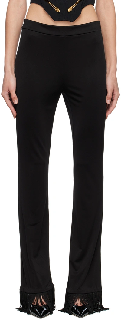 Moschino Black Fringed Trousers In J0555 Black