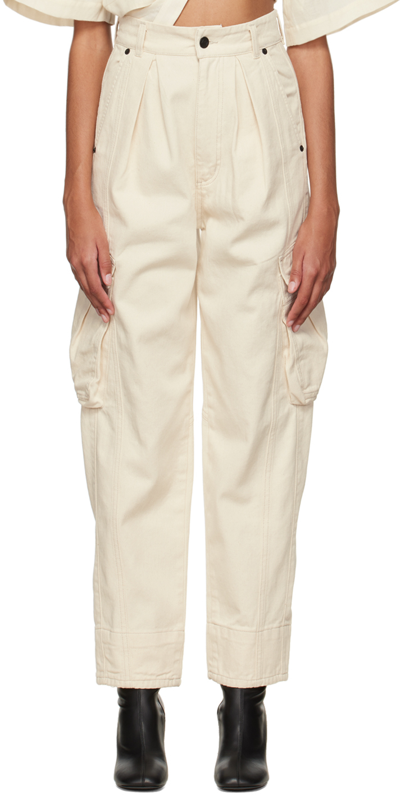 The Mannei High-rise Tapered Jeans In Beige