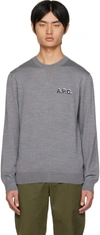 APC GRAY EMBROIDERED SWEATER