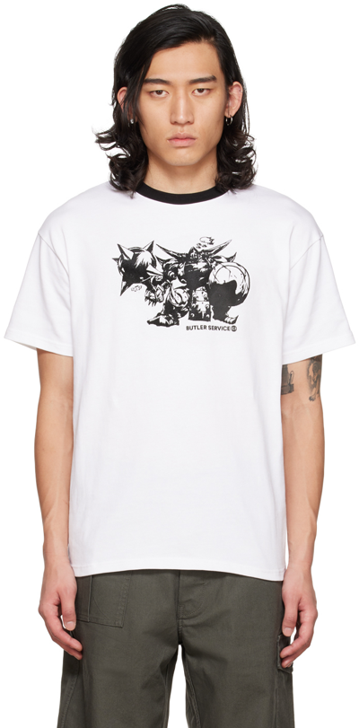Butler Svc Ssense Exclusive White Knight Fall Ringer T-shirt