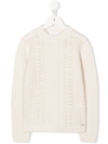 CHLOÉ KIDS IVORY HIGH NECK SWEATER